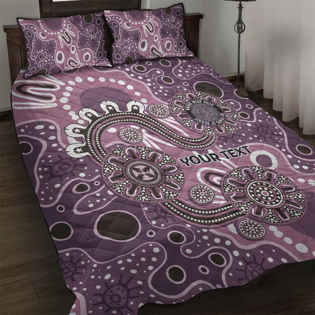 Personalised NAIDOC Week 50 Years Deadly Always Quilt Bed Set Pink Aboriginal Artwork Dot Painting