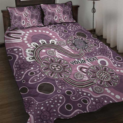 Personalised NAIDOC Week 50 Years Deadly Always Quilt Bed Set Pink Aboriginal Artwork Dot Painting