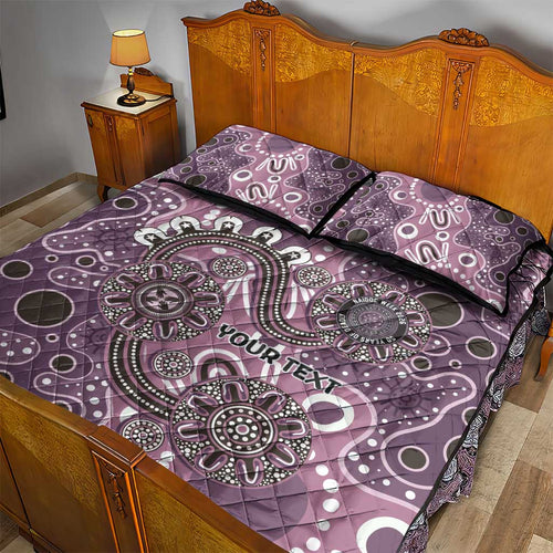 Personalised NAIDOC Week 50 Years Deadly Always Quilt Bed Set Pink Aboriginal Artwork Dot Painting