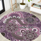 Personalised NAIDOC Week 50 Years Deadly Always Round Carpet Pink Aboriginal Artwork Dot Painting