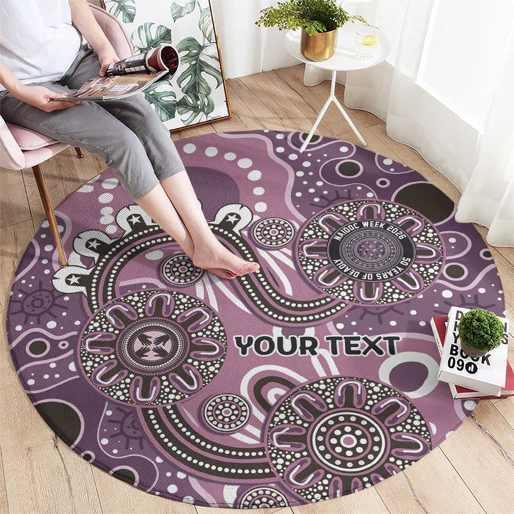Personalised NAIDOC Week 50 Years Deadly Always Round Carpet Pink Aboriginal Artwork Dot Painting