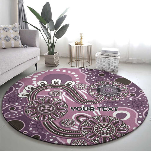 Personalised NAIDOC Week 50 Years Deadly Always Round Carpet Pink Aboriginal Artwork Dot Painting