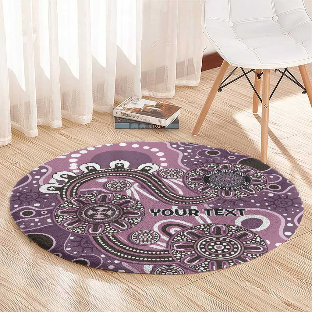 Personalised NAIDOC Week 50 Years Deadly Always Round Carpet Pink Aboriginal Artwork Dot Painting