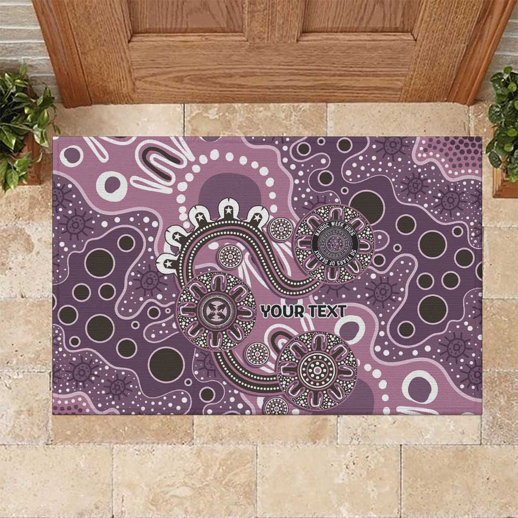 Personalised NAIDOC Week 50 Years Deadly Always Rubber Doormat Pink Aboriginal Artwork Dot Painting