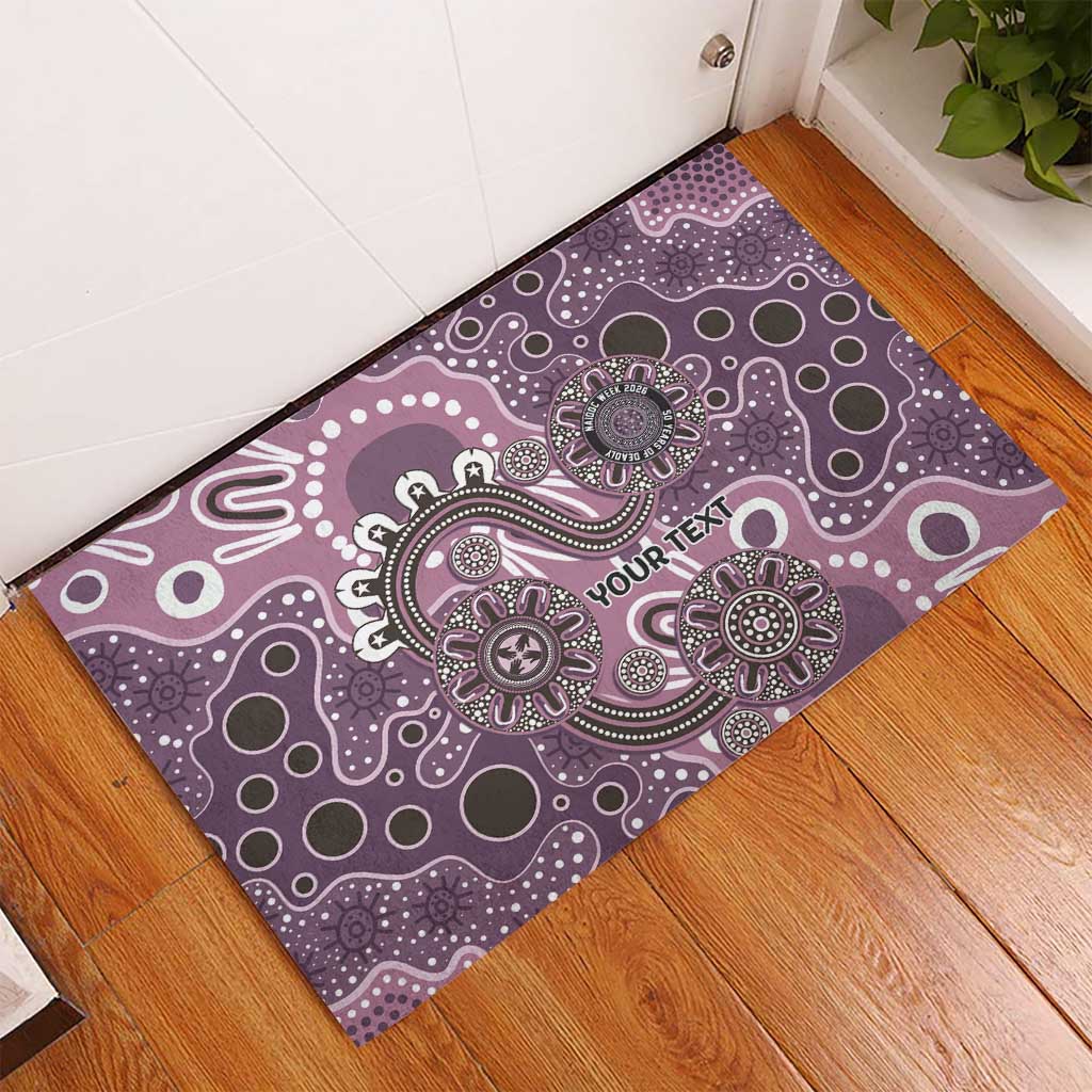 Personalised NAIDOC Week 50 Years Deadly Always Rubber Doormat Pink Aboriginal Artwork Dot Painting