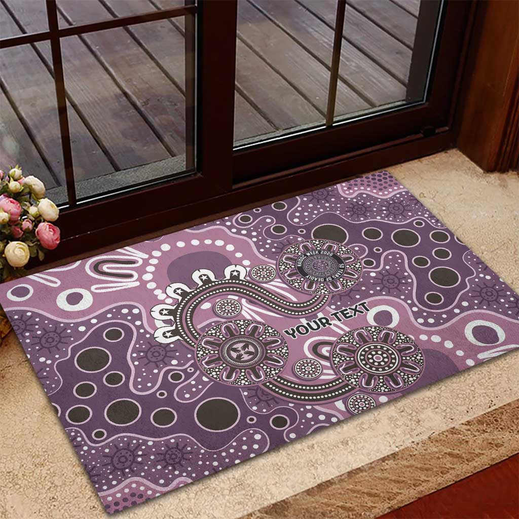 Personalised NAIDOC Week 50 Years Deadly Always Rubber Doormat Pink Aboriginal Artwork Dot Painting