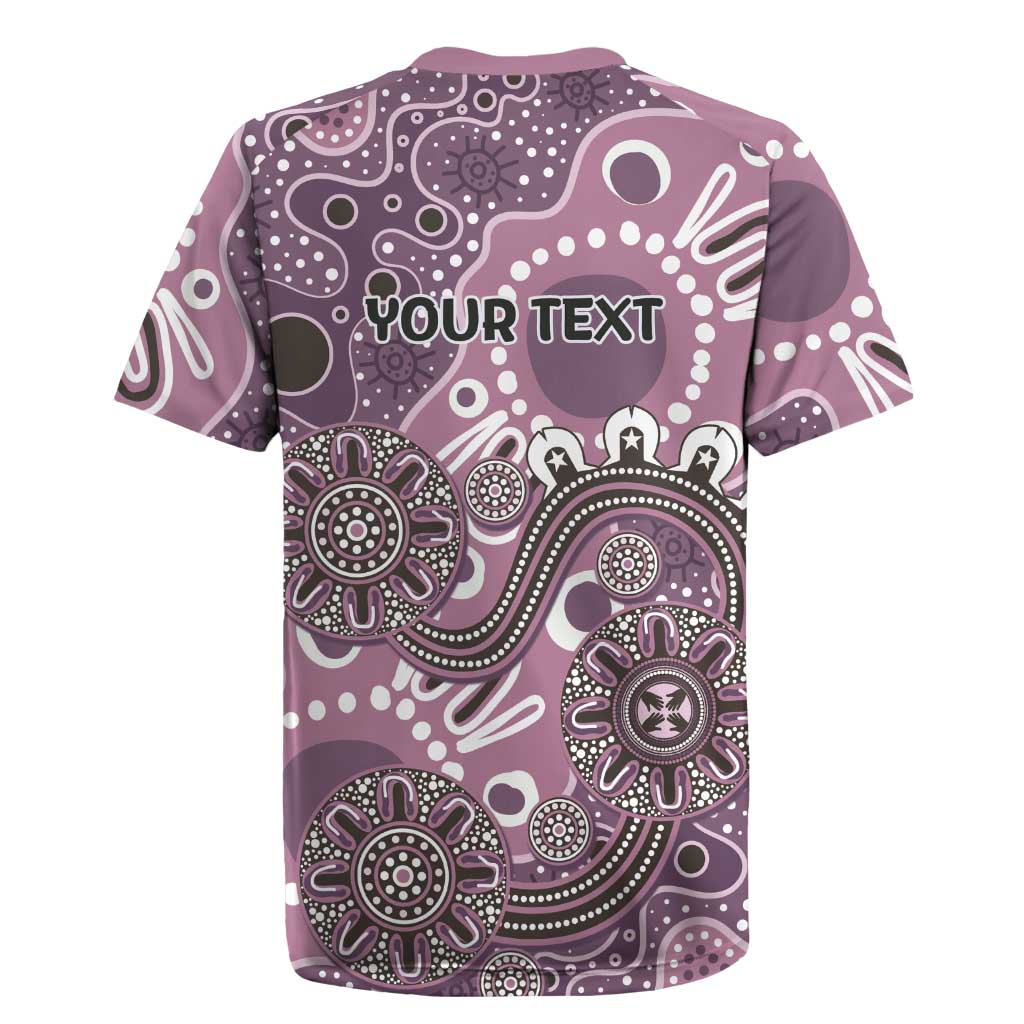 Personalised NAIDOC Week 50 Years Deadly Always Rugby Jersey Pink Aboriginal Artwork Dot Painting