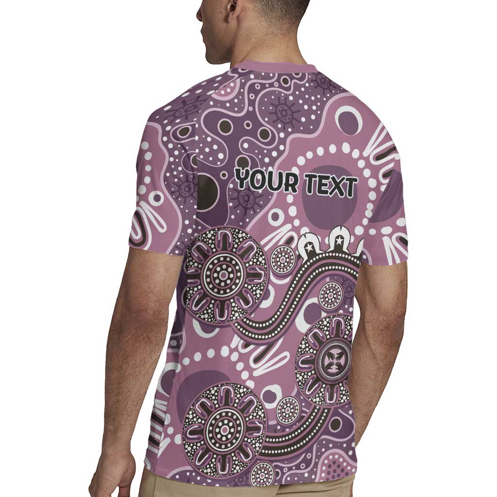 Personalised NAIDOC Week 50 Years Deadly Always Rugby Jersey Pink Aboriginal Artwork Dot Painting