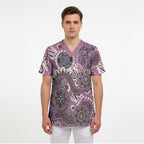 Personalised NAIDOC Week 50 Years Deadly Always Scrub Top Pink Aboriginal Artwork Dot Painting
