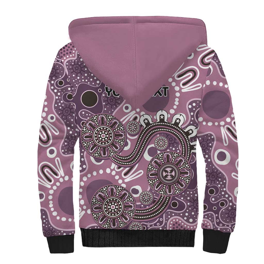 Personalised NAIDOC Week 50 Years Deadly Always Sherpa Hoodie Pink Aboriginal Artwork Dot Painting