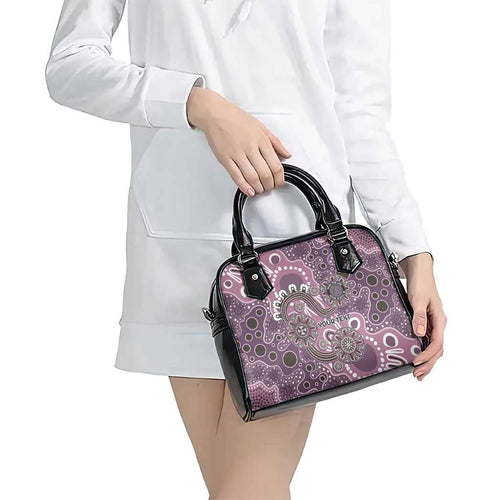 Personalised NAIDOC Week 50 Years Deadly Always Shoulder Handbag Pink Aboriginal Artwork Dot Painting