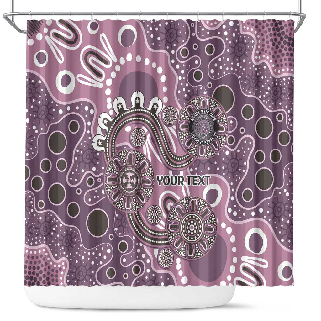 Personalised NAIDOC Week 50 Years Deadly Always Shower Curtain Pink Aboriginal Artwork Dot Painting