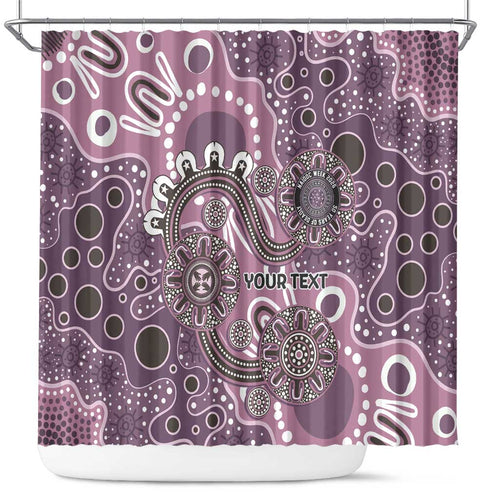 Personalised NAIDOC Week 50 Years Deadly Always Shower Curtain Pink Aboriginal Artwork Dot Painting