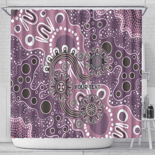 Personalised NAIDOC Week 50 Years Deadly Always Shower Curtain Pink Aboriginal Artwork Dot Painting