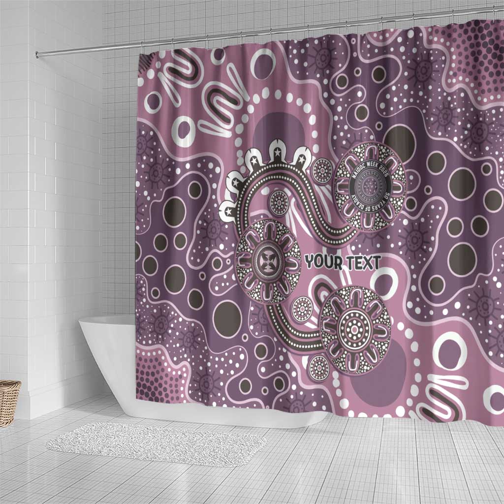 Personalised NAIDOC Week 50 Years Deadly Always Shower Curtain Pink Aboriginal Artwork Dot Painting