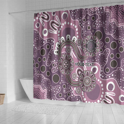Personalised NAIDOC Week 50 Years Deadly Always Shower Curtain Pink Aboriginal Artwork Dot Painting