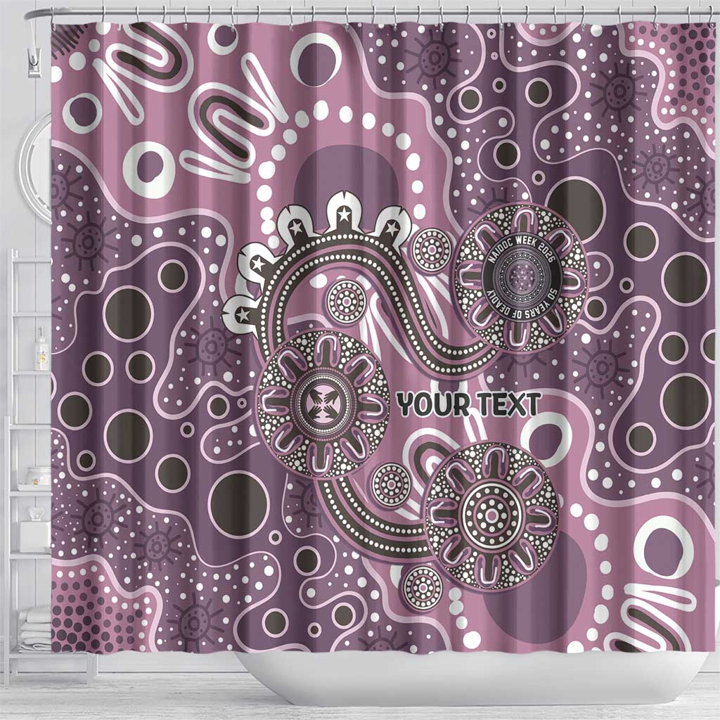 Personalised NAIDOC Week 50 Years Deadly Always Shower Curtain Pink Aboriginal Artwork Dot Painting
