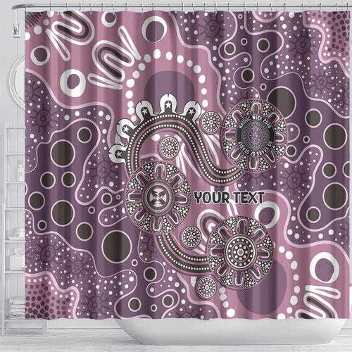 Personalised NAIDOC Week 50 Years Deadly Always Shower Curtain Pink Aboriginal Artwork Dot Painting