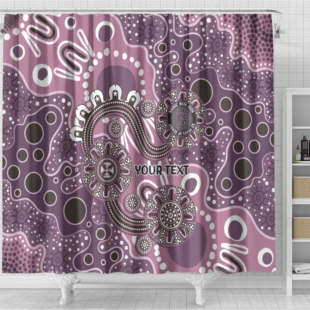 Personalised NAIDOC Week 50 Years Deadly Always Shower Curtain Pink Aboriginal Artwork Dot Painting