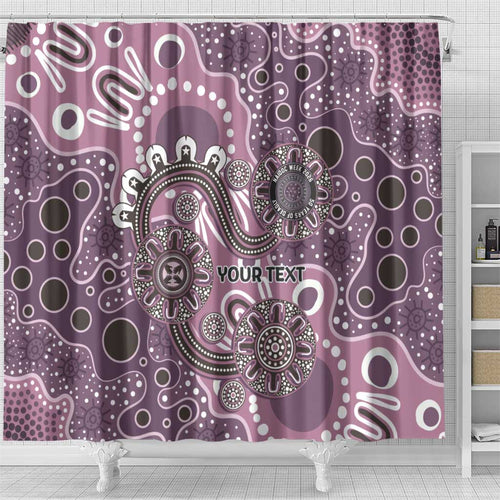 Personalised NAIDOC Week 50 Years Deadly Always Shower Curtain Pink Aboriginal Artwork Dot Painting