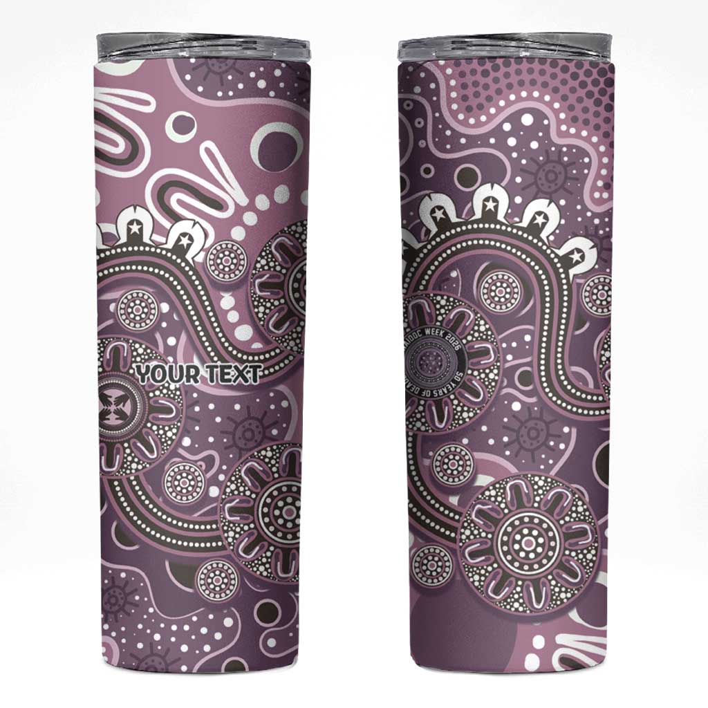 Personalised NAIDOC Week 50 Years Deadly Always Skinny Tumbler Pink Aboriginal Artwork Dot Painting