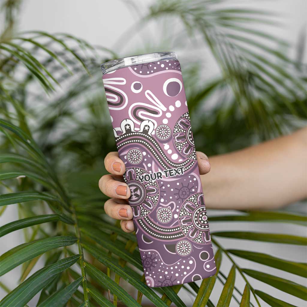 Personalised NAIDOC Week 50 Years Deadly Always Skinny Tumbler Pink Aboriginal Artwork Dot Painting