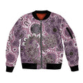 Personalised NAIDOC Week 50 Years Deadly Always Sleeve Zip Bomber Jacket Pink Aboriginal Artwork Dot Painting