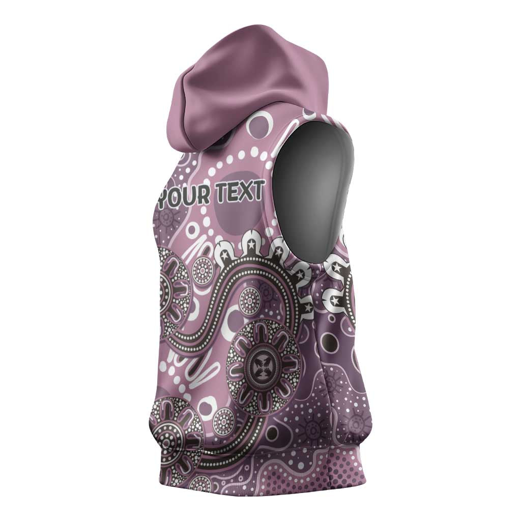 Personalised NAIDOC Week 50 Years Deadly Always Sleeveless Hoodie Pink Aboriginal Artwork Dot Painting