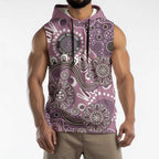 Personalised NAIDOC Week 50 Years Deadly Always Sleeveless Hoodie Pink Aboriginal Artwork Dot Painting