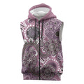 Personalised NAIDOC Week 50 Years Deadly Always Sleeveless Zip Hoodie Pink Aboriginal Artwork Dot Painting
