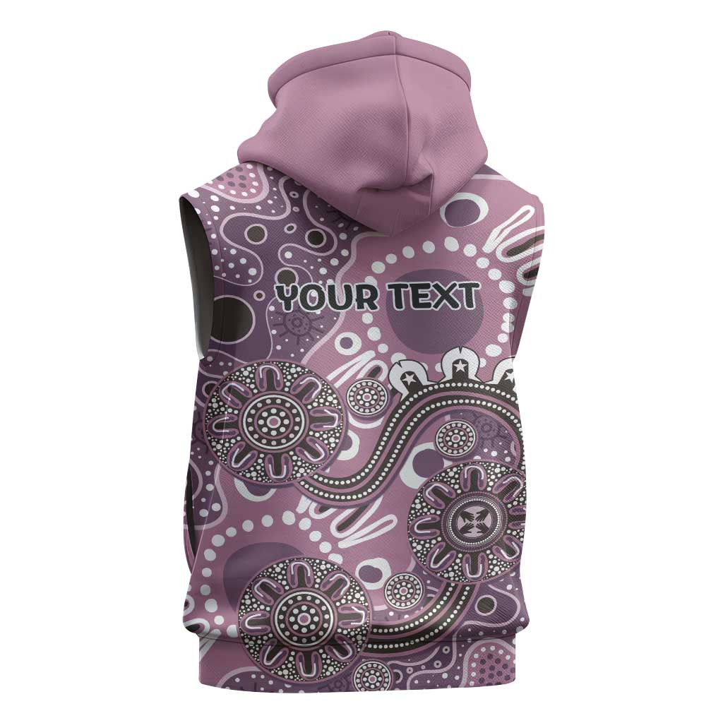 Personalised NAIDOC Week 50 Years Deadly Always Sleeveless Zip Hoodie Pink Aboriginal Artwork Dot Painting