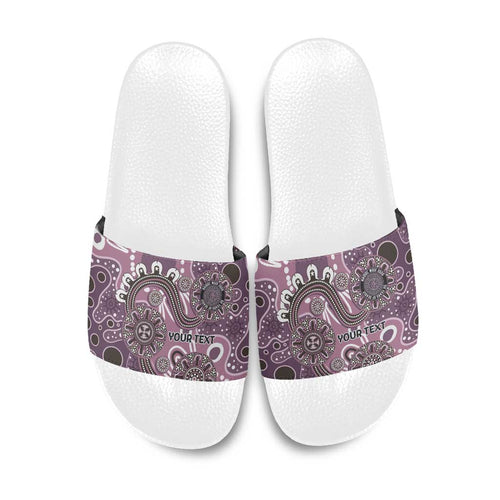 Personalised NAIDOC Week 50 Years Deadly Always Slide Sandals Pink Aboriginal Artwork Dot Painting