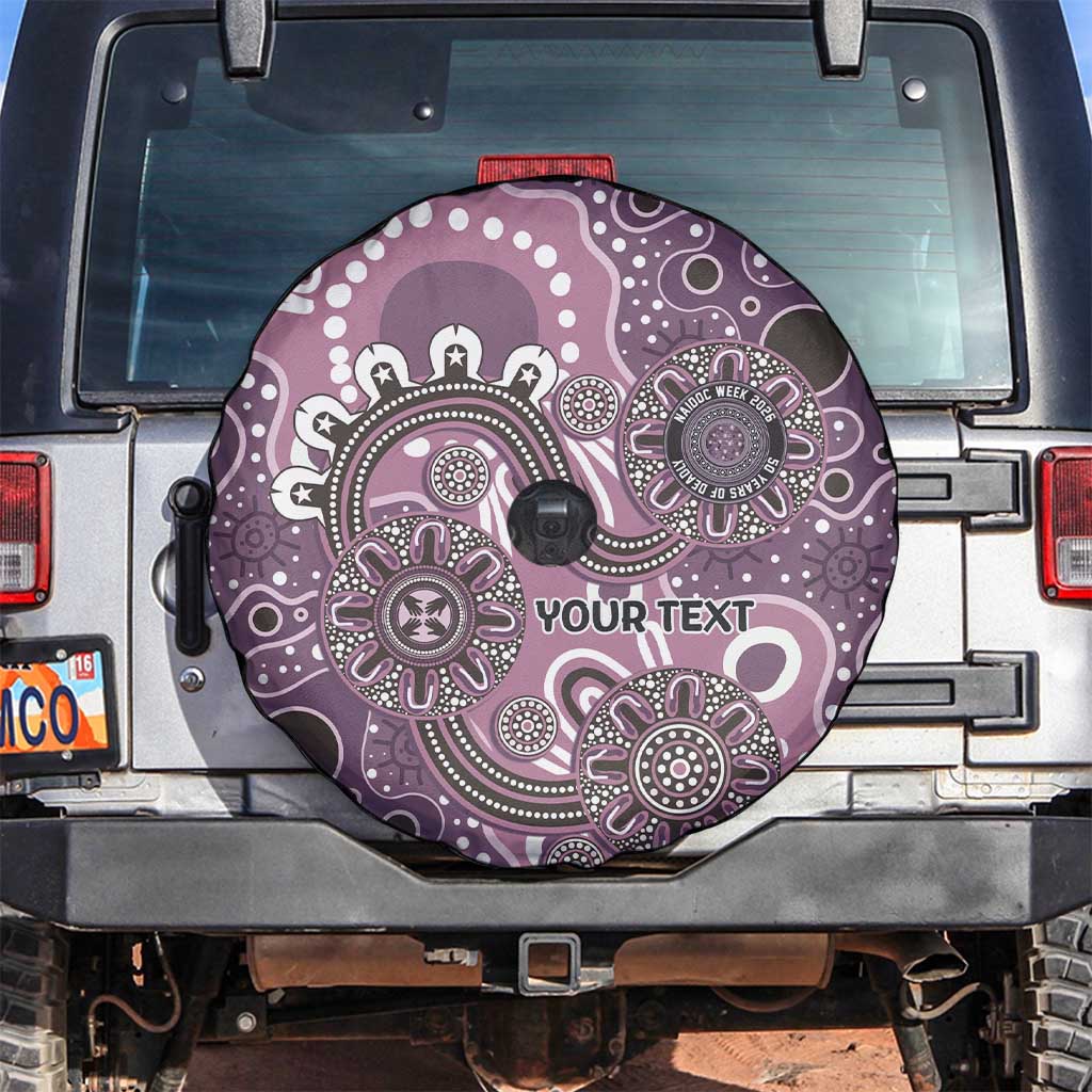 Personalised NAIDOC Week 50 Years Deadly Always Spare Tire Cover Pink Aboriginal Artwork Dot Painting