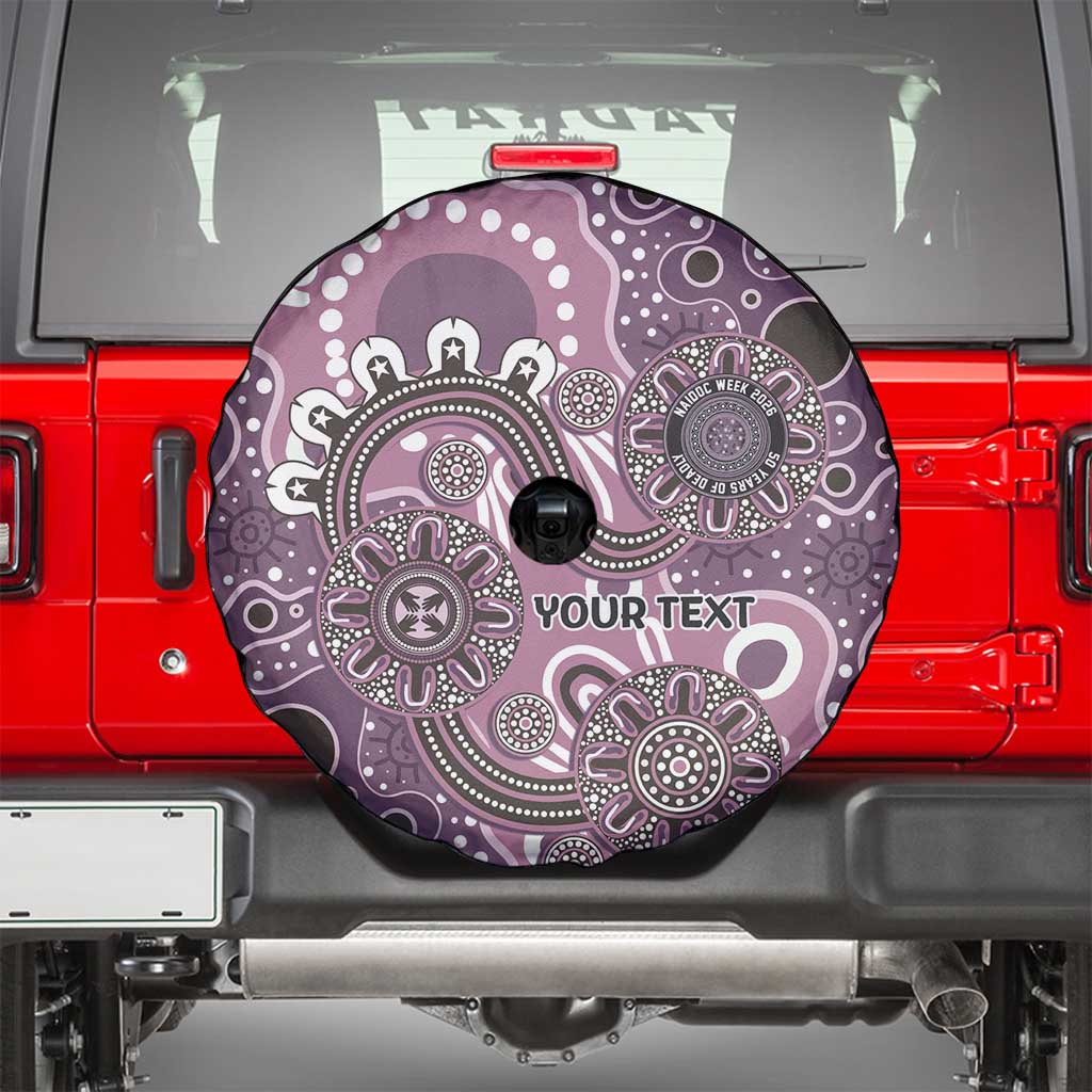 Personalised NAIDOC Week 50 Years Deadly Always Spare Tire Cover Pink Aboriginal Artwork Dot Painting