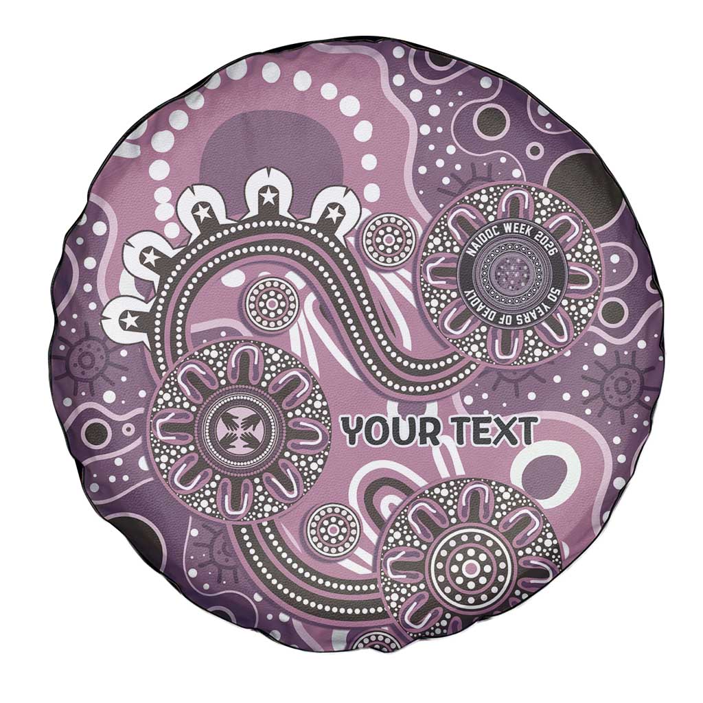 Personalised NAIDOC Week 50 Years Deadly Always Spare Tire Cover Pink Aboriginal Artwork Dot Painting