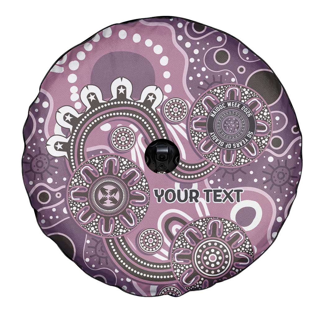 Personalised NAIDOC Week 50 Years Deadly Always Spare Tire Cover Pink Aboriginal Artwork Dot Painting