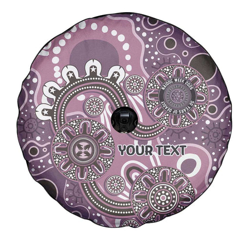 Personalised NAIDOC Week 50 Years Deadly Always Spare Tire Cover Pink Aboriginal Artwork Dot Painting
