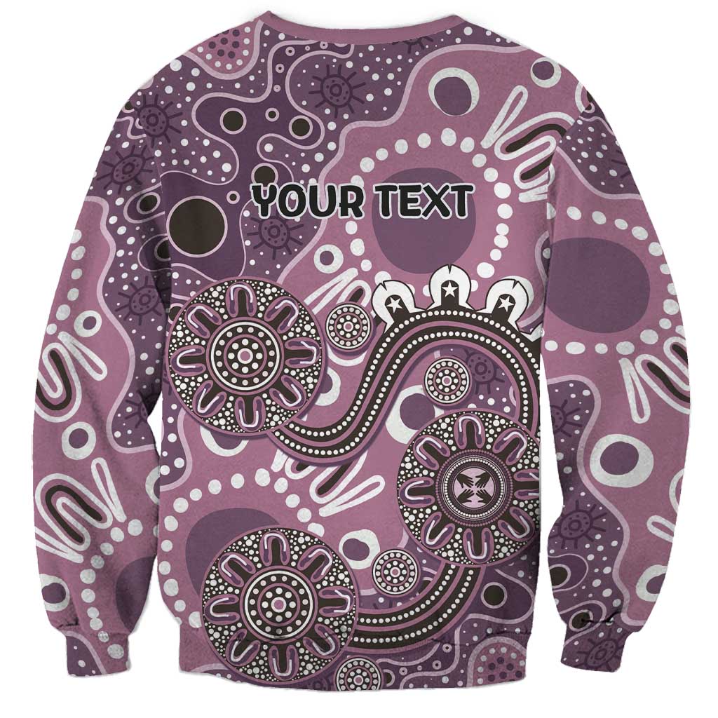 Personalised NAIDOC Week 50 Years Deadly Always Sweatshirt Pink Aboriginal Artwork Dot Painting