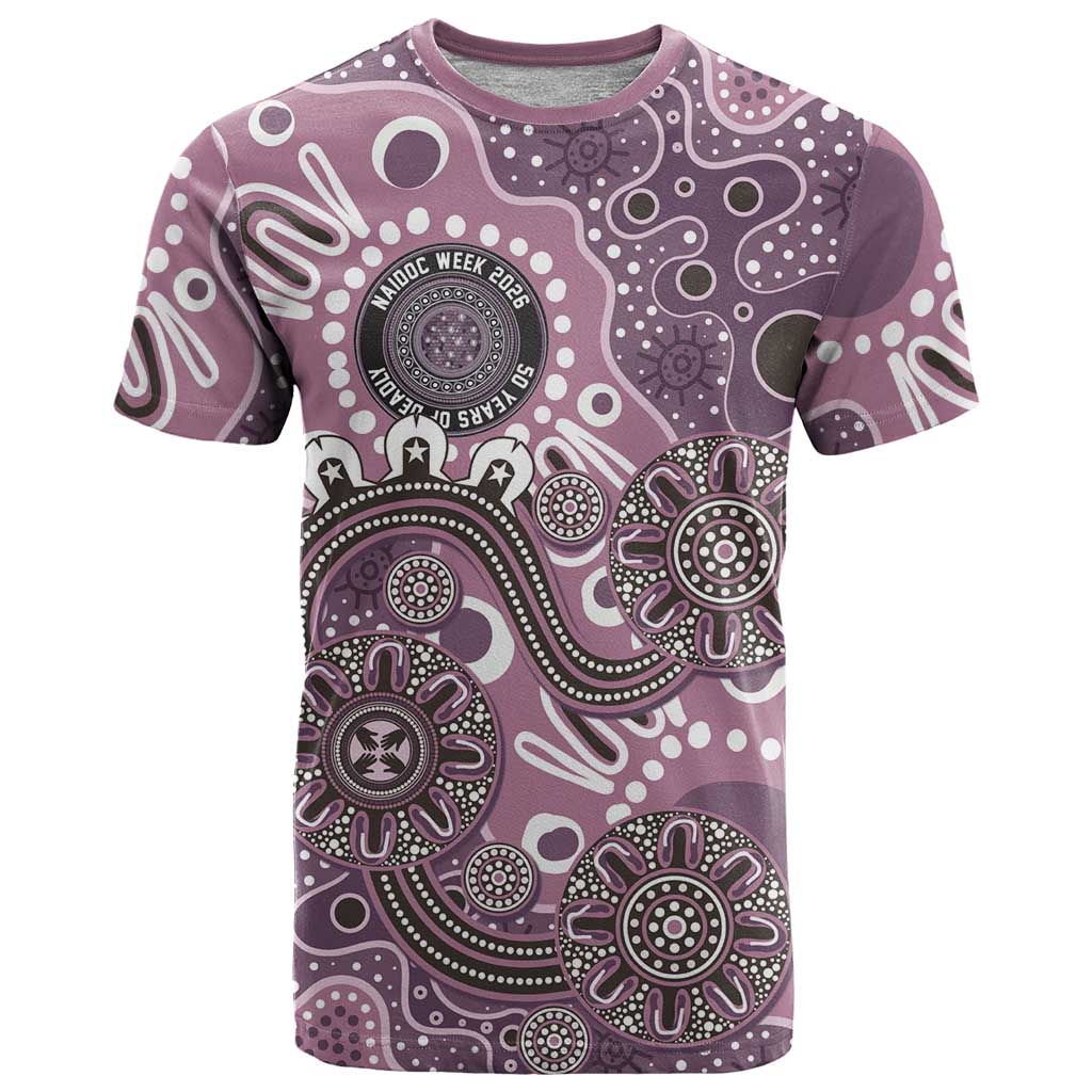 Personalised NAIDOC Week 50 Years Deadly Always T Shirt Pink Aboriginal Artwork Dot Painting