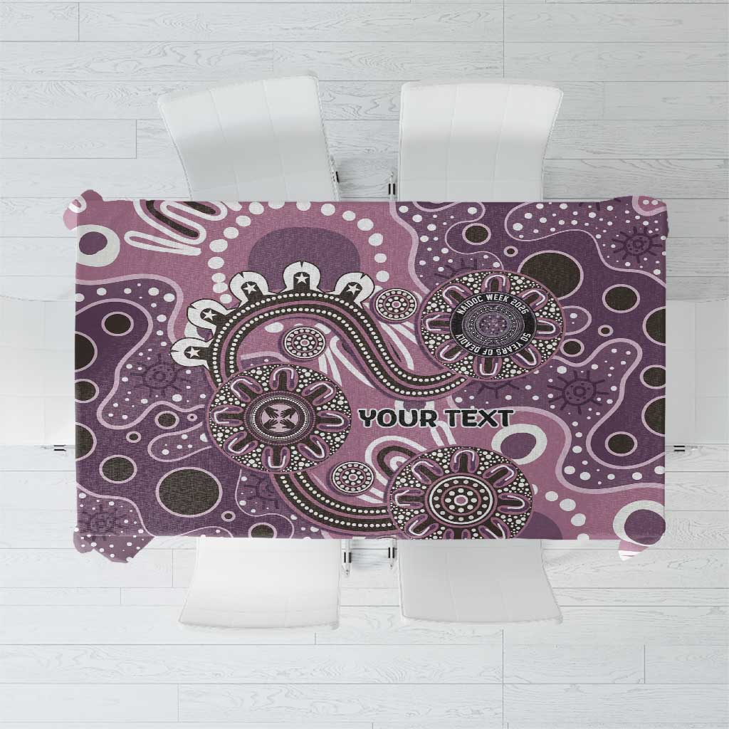 Personalised NAIDOC Week 50 Years Deadly Always Tablecloth Pink Aboriginal Artwork Dot Painting