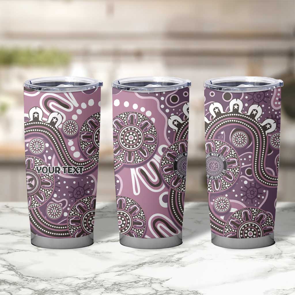 Personalised NAIDOC Week 50 Years Deadly Always Tumbler Cup Pink Aboriginal Artwork Dot Painting