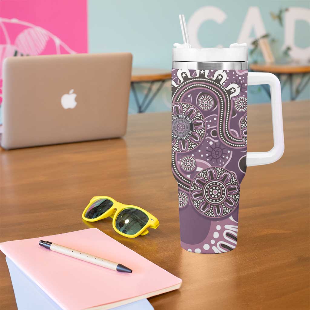 Personalised NAIDOC Week 50 Years Deadly Always Tumbler With Handle Pink Aboriginal Artwork Dot Painting