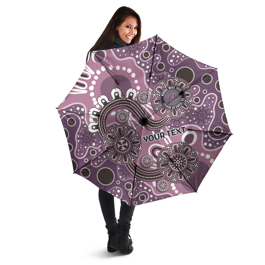 Personalised NAIDOC Week 50 Years Deadly Always Umbrella Pink Aboriginal Artwork Dot Painting