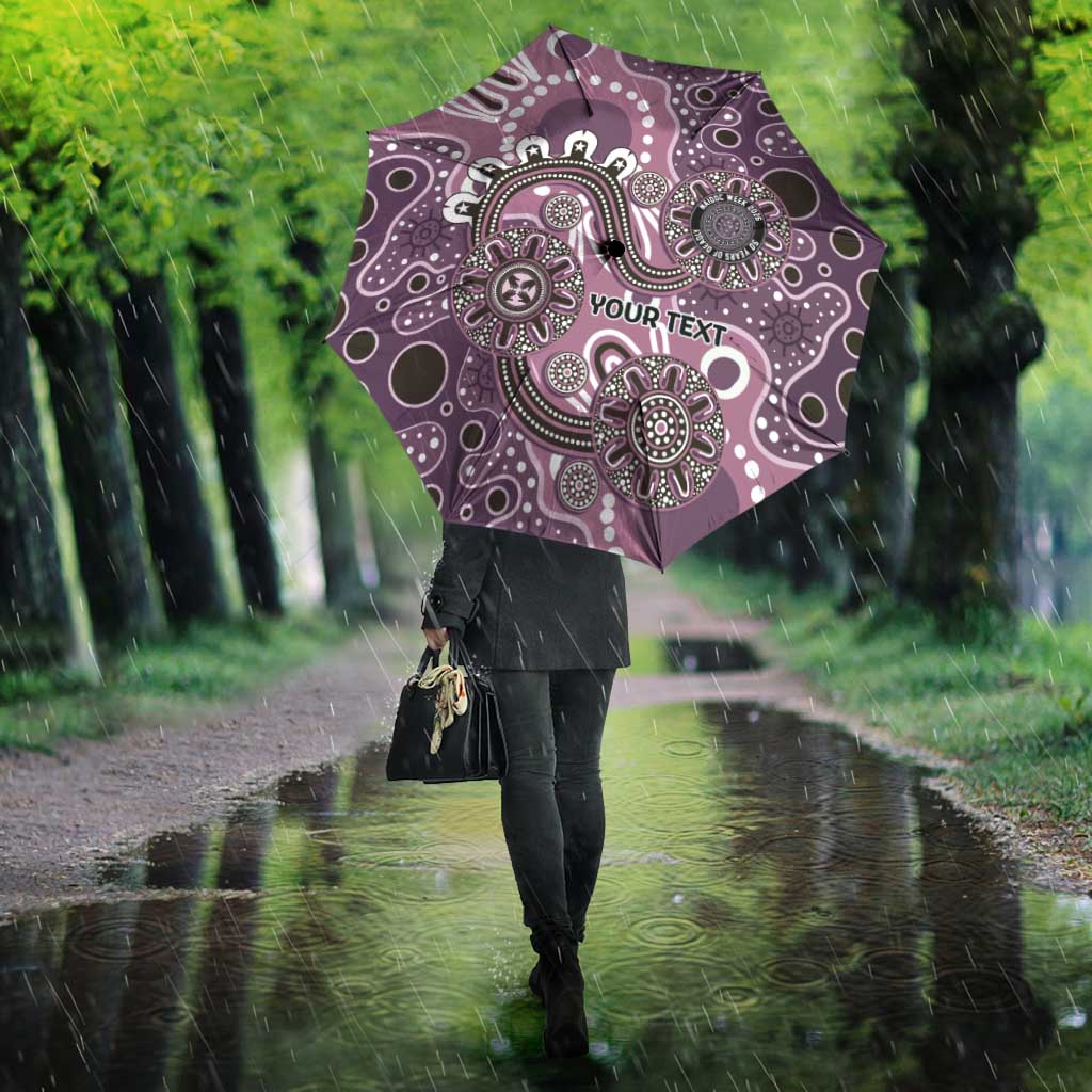 Personalised NAIDOC Week 50 Years Deadly Always Umbrella Pink Aboriginal Artwork Dot Painting