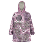 Personalised NAIDOC Week 50 Years Deadly Always Wearable Blanket Hoodie Pink Aboriginal Artwork Dot Painting