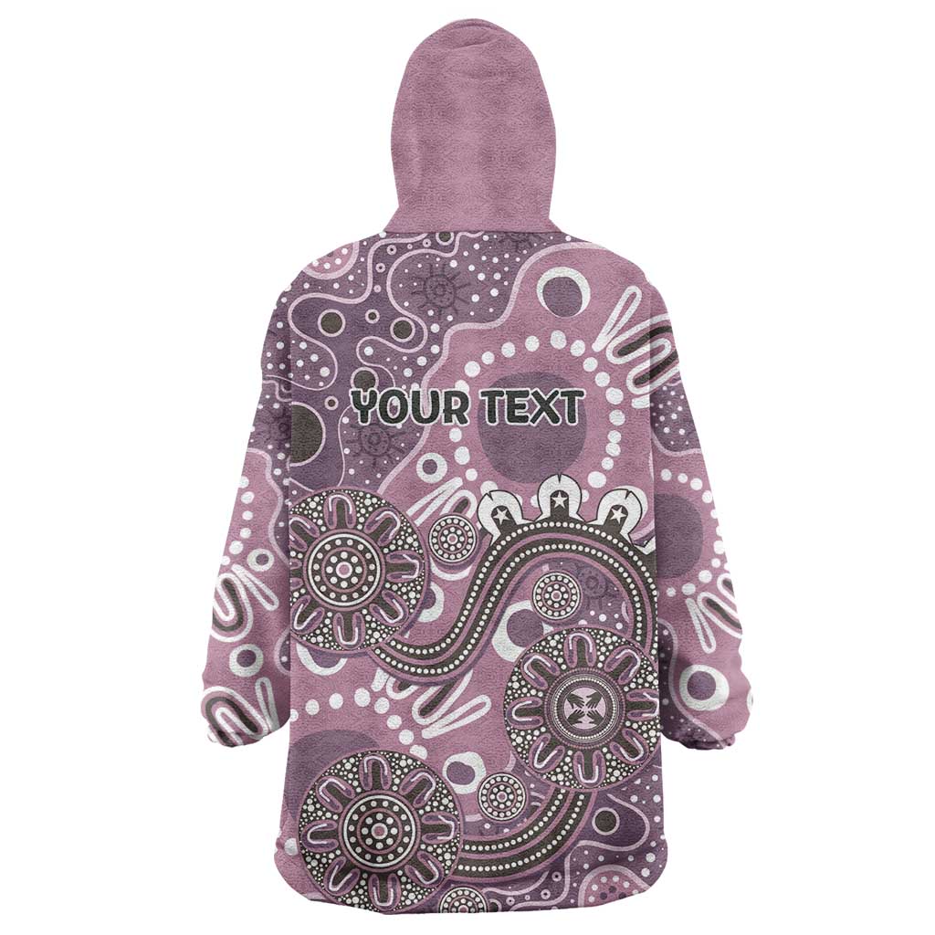 Personalised NAIDOC Week 50 Years Deadly Always Wearable Blanket Hoodie Pink Aboriginal Artwork Dot Painting