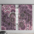 Personalised NAIDOC Week 50 Years Deadly Always Window Curtain Pink Aboriginal Artwork Dot Painting