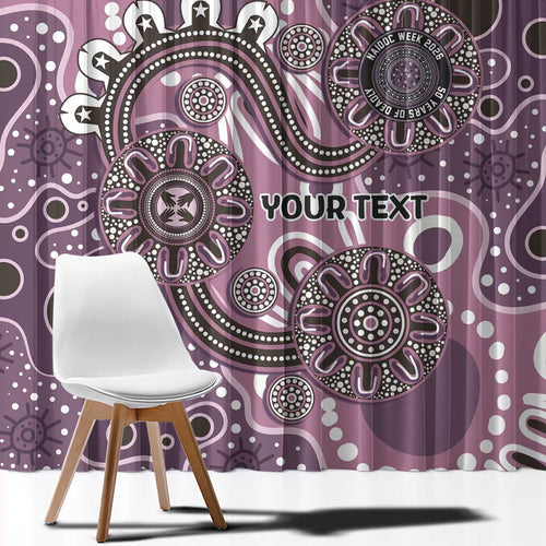 Personalised NAIDOC Week 50 Years Deadly Always Window Curtain Pink Aboriginal Artwork Dot Painting