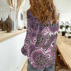 Personalised NAIDOC Week 50 Years Deadly Always Women Casual Shirt Pink Aboriginal Artwork Dot Painting