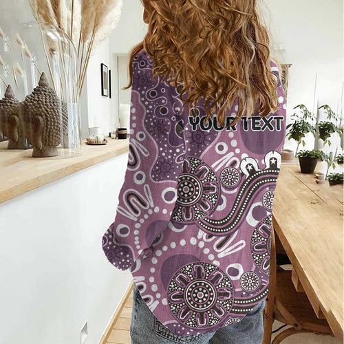 Personalised NAIDOC Week 50 Years Deadly Always Women Casual Shirt Pink Aboriginal Artwork Dot Painting